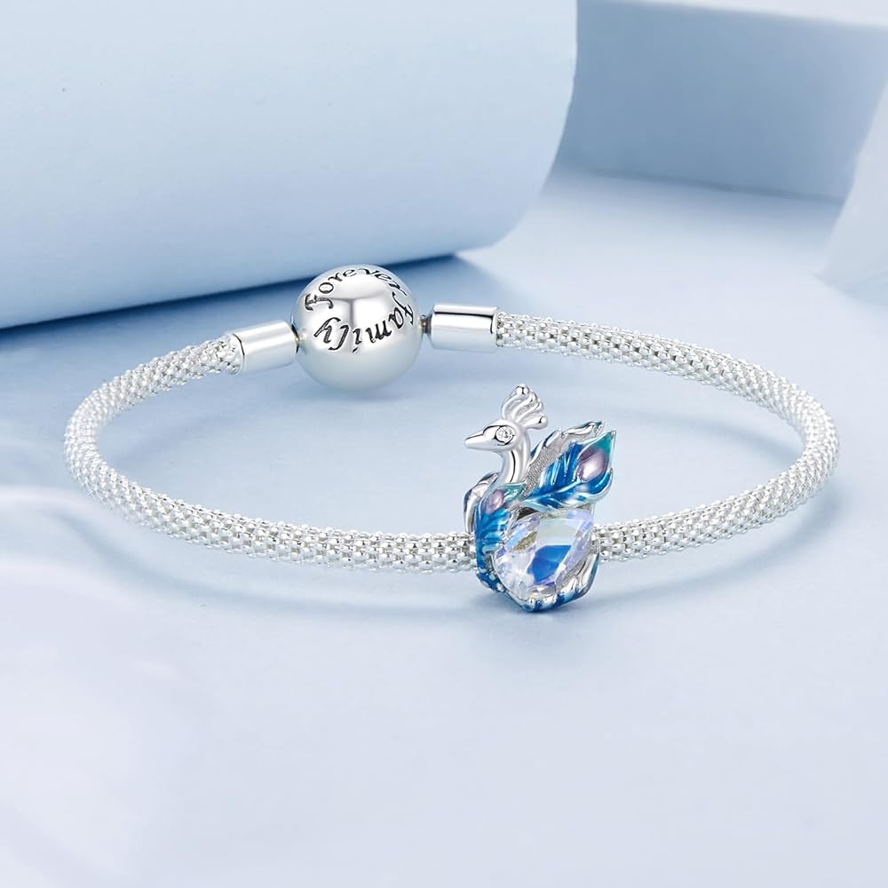 Amazon.com: Peacock Charm 925 Sterling Silver Charm Fits For