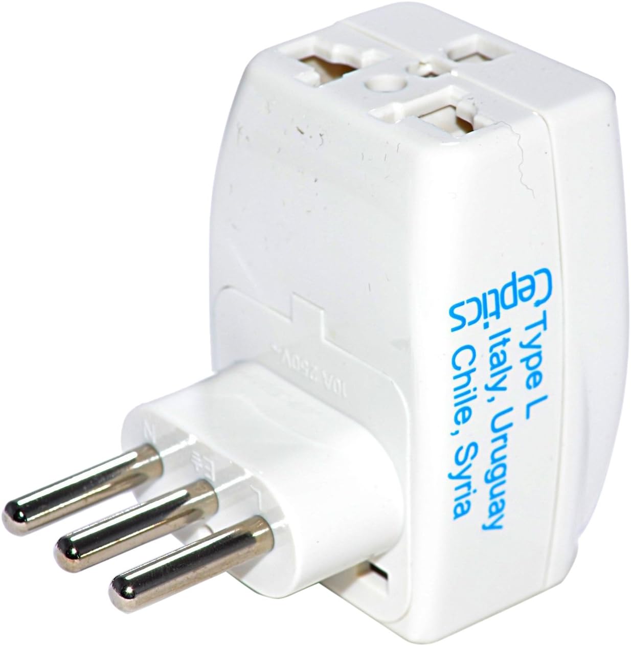 Ceptics 3 Outlet Travel Adapter Plug Type L for Italy