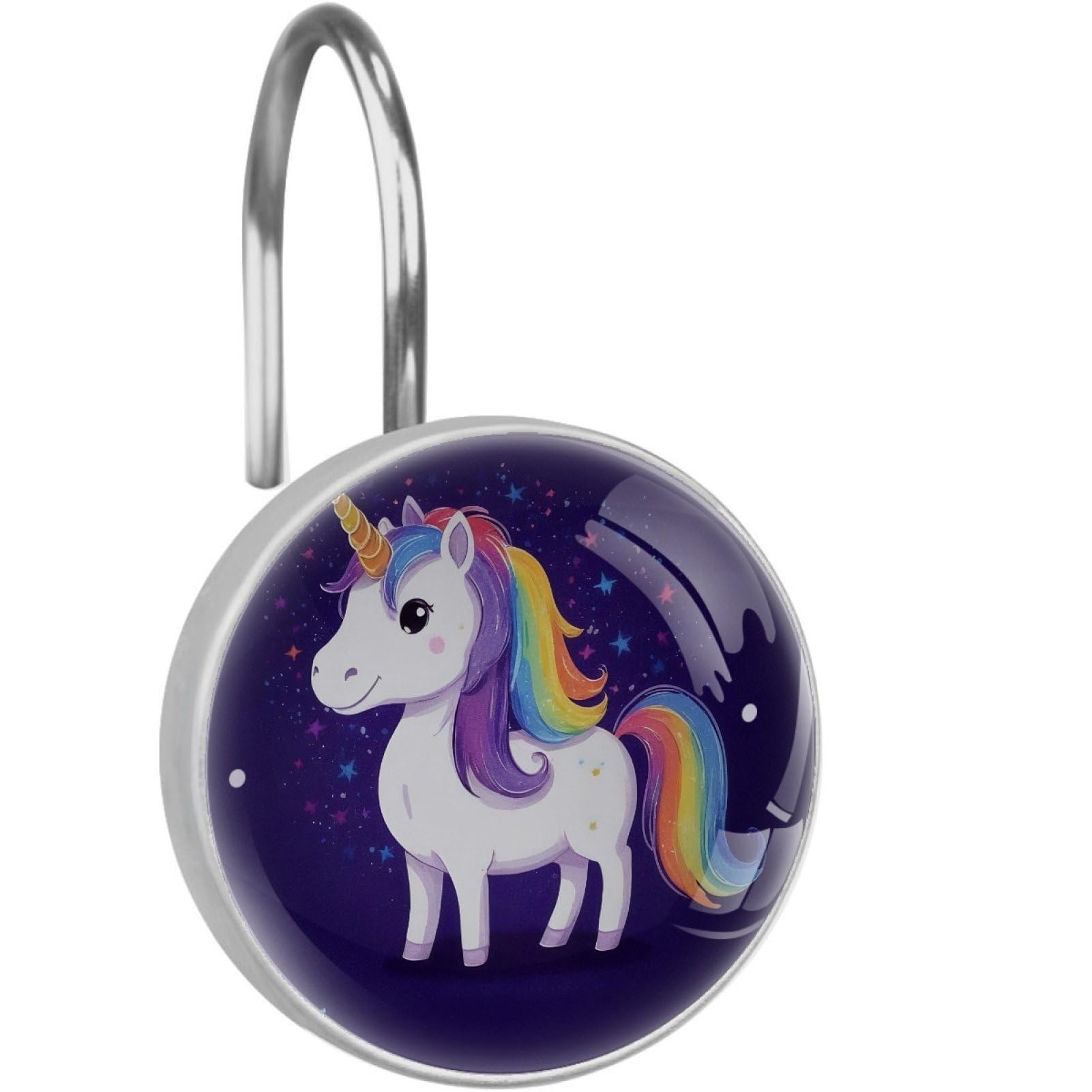 VAPOKF Shower Curtain Hooks, 12PCS Rainbow Unicorn Shower Curtain Hook for Bathroom Decors Home Bedroom