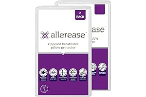 AllerEase Standard/Queen Size Pillow Protectors - Temperature Balancing and Anti-Allergy