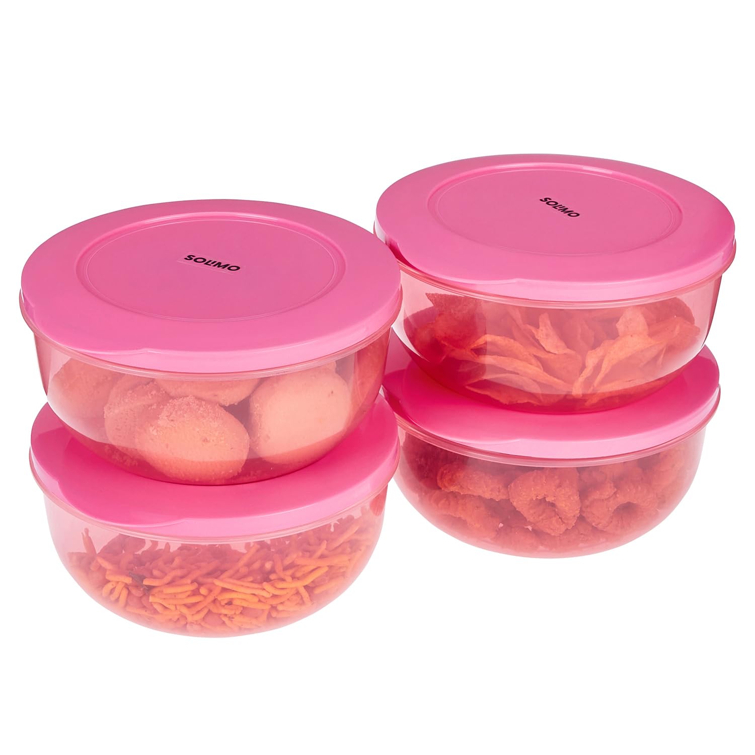 Amazon Brand - Solimo Polypropylene Nestable & Stackable Container Set, Round, 1350 Ml, Set Of 4, Pink (B0BXWPGB9B) Amazon Price History, Amazon Price Tracker
