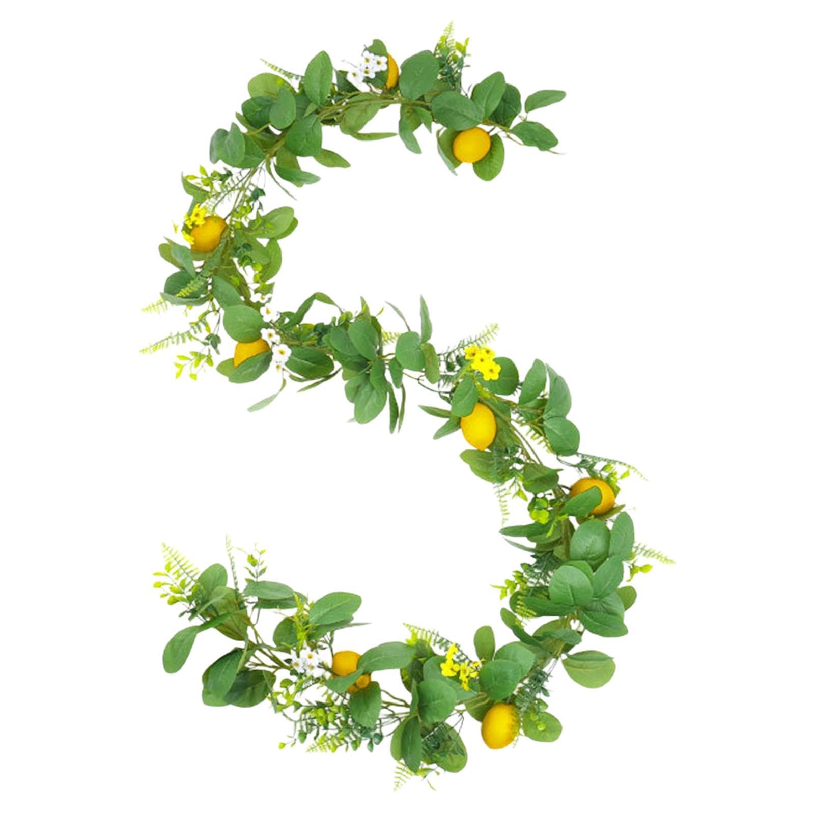 Couronne de citron artificiel de 200 cm pour décoration de porte