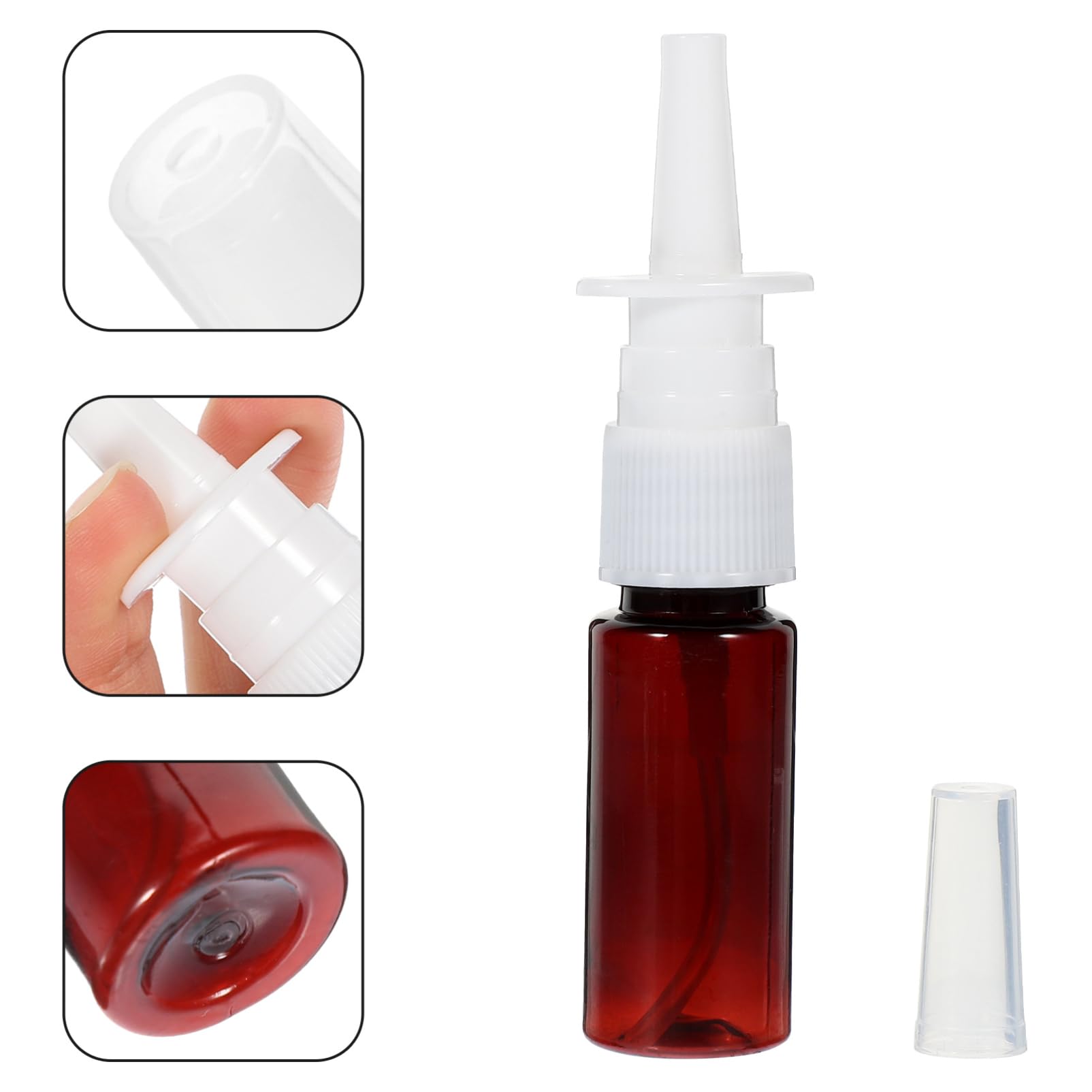 Beavorty 10pcs 15ml Refillable Fine Mist Bottles Bottles Empty Care Sprayer for Saline Essential Oils(Brown Pet + 18R Direct Injection) - Image 3