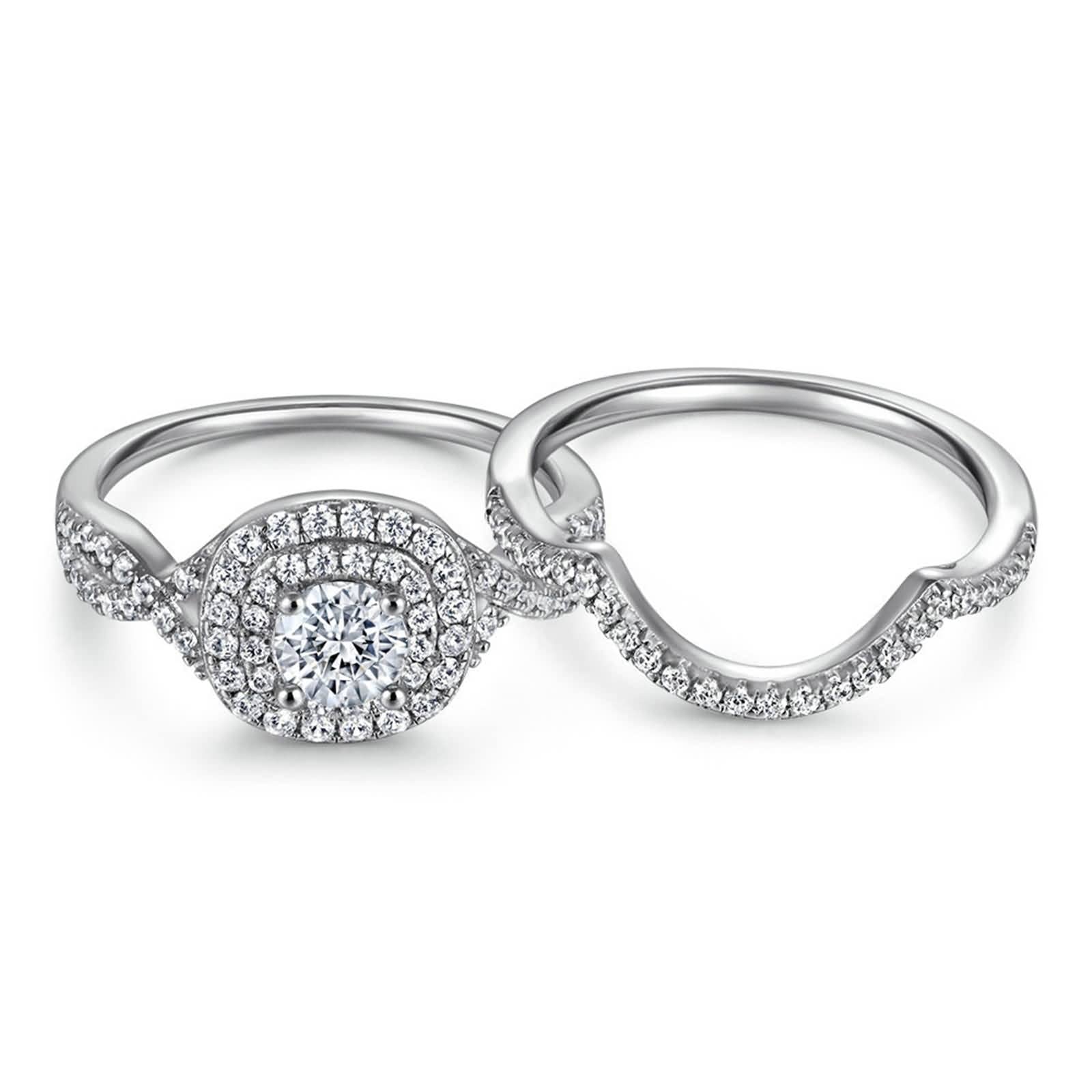 Bisuteria Mujer de Plata, Anillos Adolescentes de Circón Anillo Ajustable Regalo de Anillo de Aniversario para Recién Casados