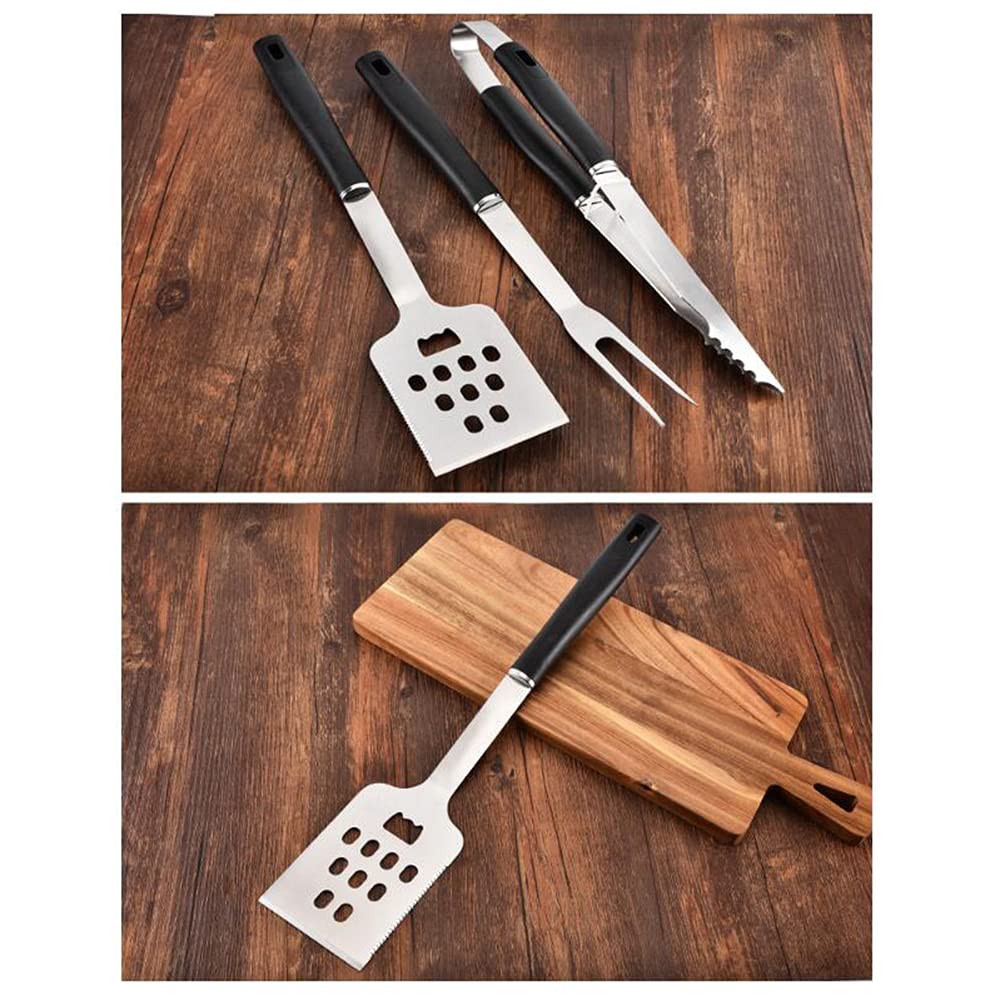 3 PZ Attrezzo Per Barbecue In Acciaio Inossidabile Set Di Attrezzi Per Barbecue Attrezzo Per Barbecue Forchetta E Pala - Set Di Utensili Per Griglia Regali Per Grigliare Ideali Per Gli Uomini Papà, A