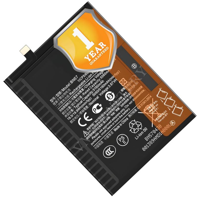 Image of Original BN57 Battery Compatible for Xiaomi Poco X3 Pro (M2102J20SG, M2102J20SI) | Poco X3 NFC (M2007J20CG, M2007J20CT) (NOT Poco X3) - (5160mAh) - 1 Year Warranty K7