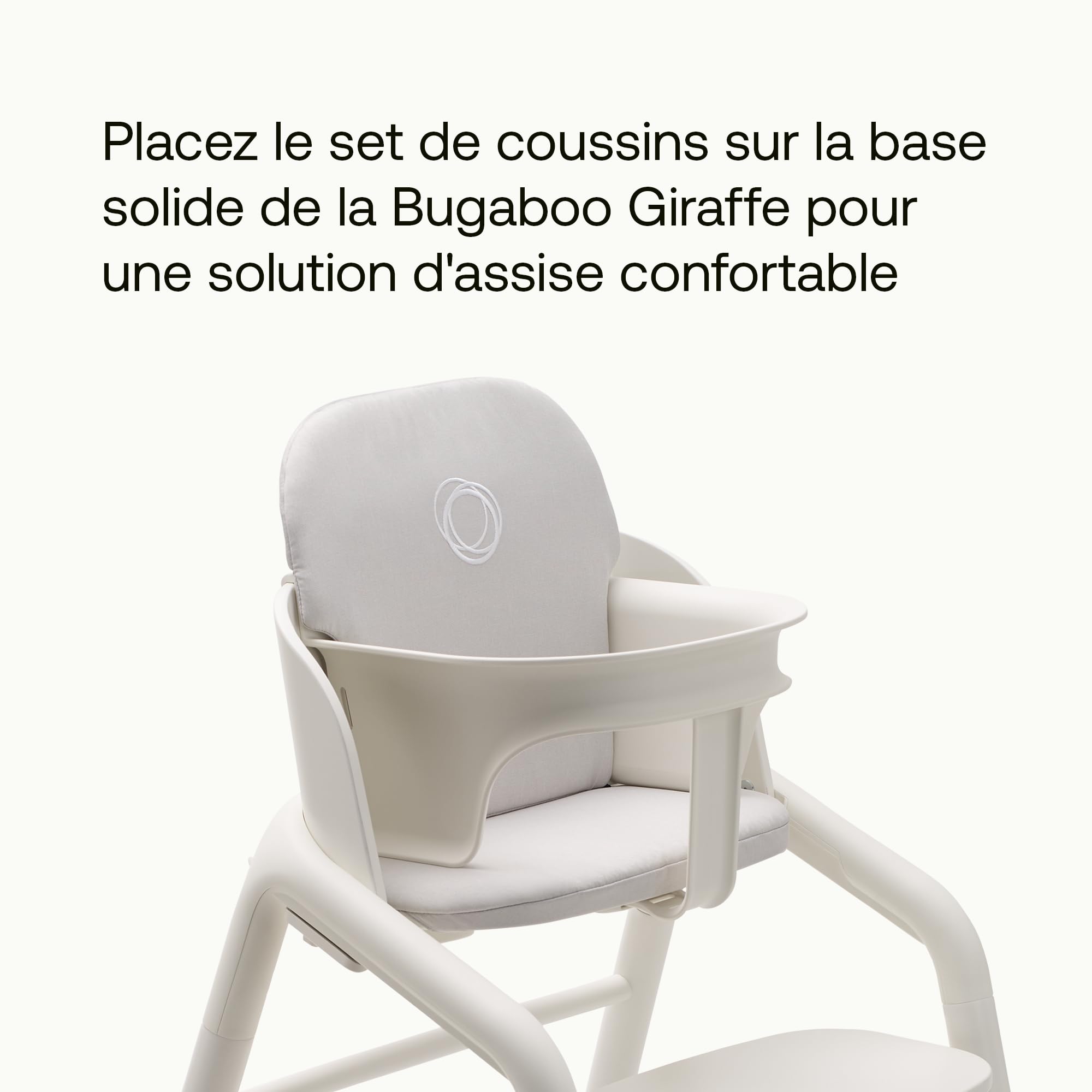 Bugaboo Giraffe Coussins kit bébé, ensemble pour dossier et siège de chaise haute, tissus de haute qualité, hydrofuge et antitache, facile à nettoyer, Gris
