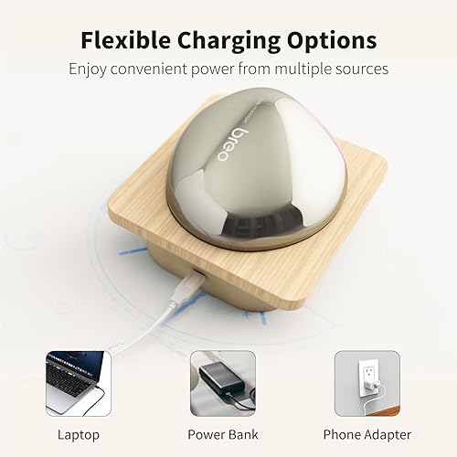 Miniatura 8 de Breo Portable Mini Scalp Massager – IPX7 Waterproof Rechargeable Head Massager for Scalp Relax, Stress Relief Tool with Bamboo Wood Charging Base,