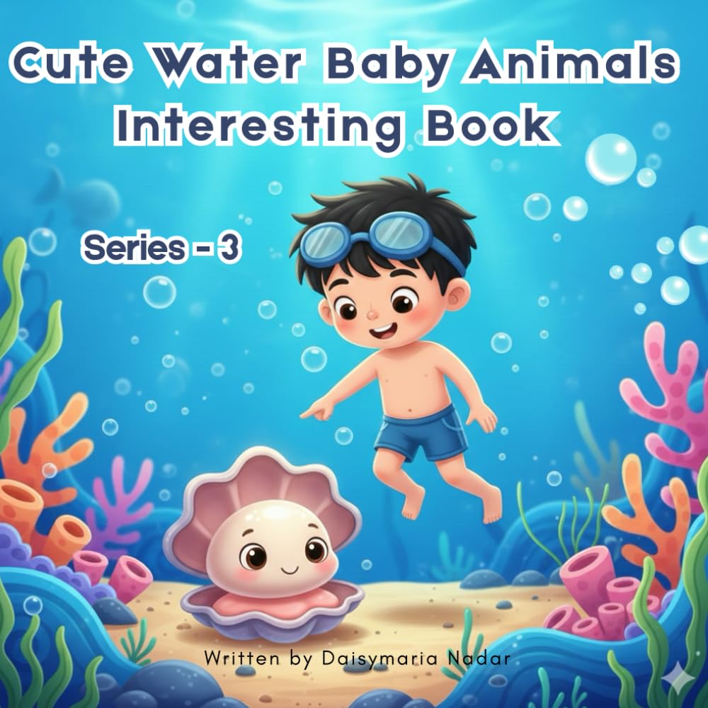 Cute Water Baby Animals Interesting Book Series - 3: A Calm Adventure of Tiny Sea Animal Discoveries | Perfect For Kids Of Ages 2-7 (Marine Cute Animal Discovery Book For Kids)