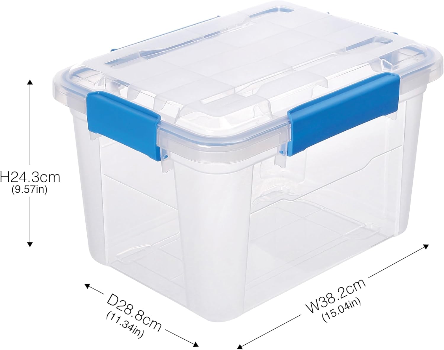 6-Pack Watertight Storage Boxes, Large Plastic Storage Containers with Sealing Latches