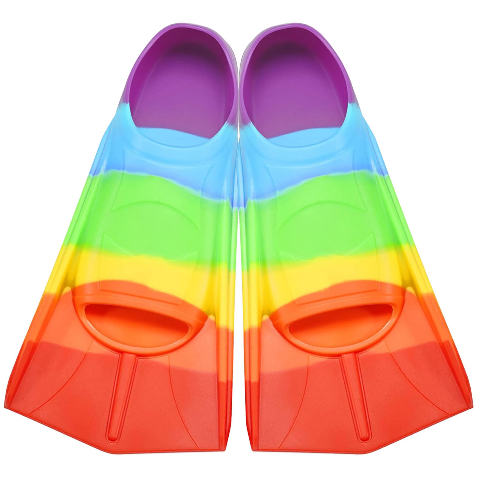 Schwimmflossen Kinder, Kurze Flossen Kinder, 100% Silikon Schnorchelflossen, Kurzschwimmflossen für Schwimmtraining, Freiwassertraining, Schnorcheln, Tauchen für Jungen Mädchen Anfänger, XXXS(24-26)
