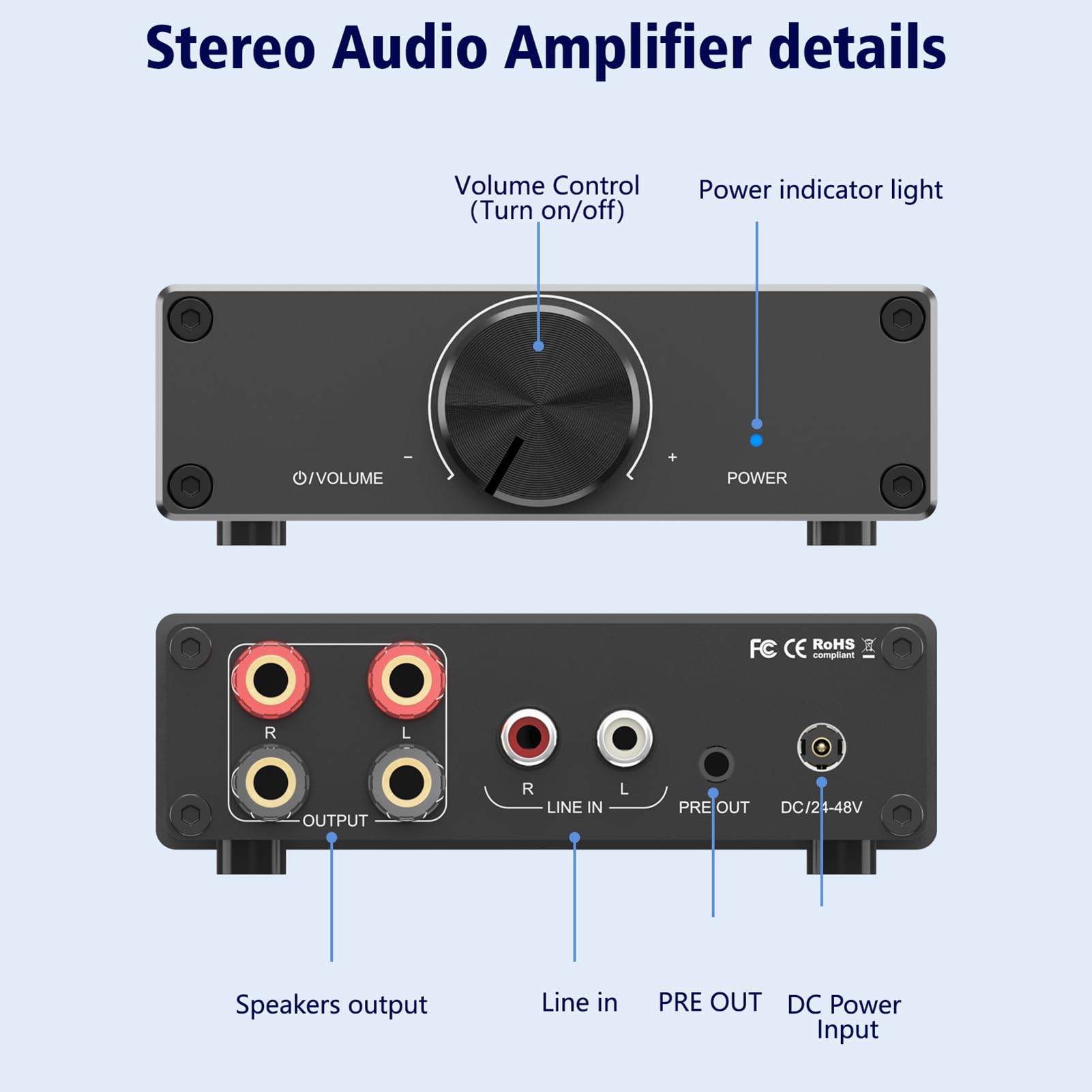 Amazon.co.jp: Xtahdge デジタル ステレオ オーディオ アンプ 2.0 