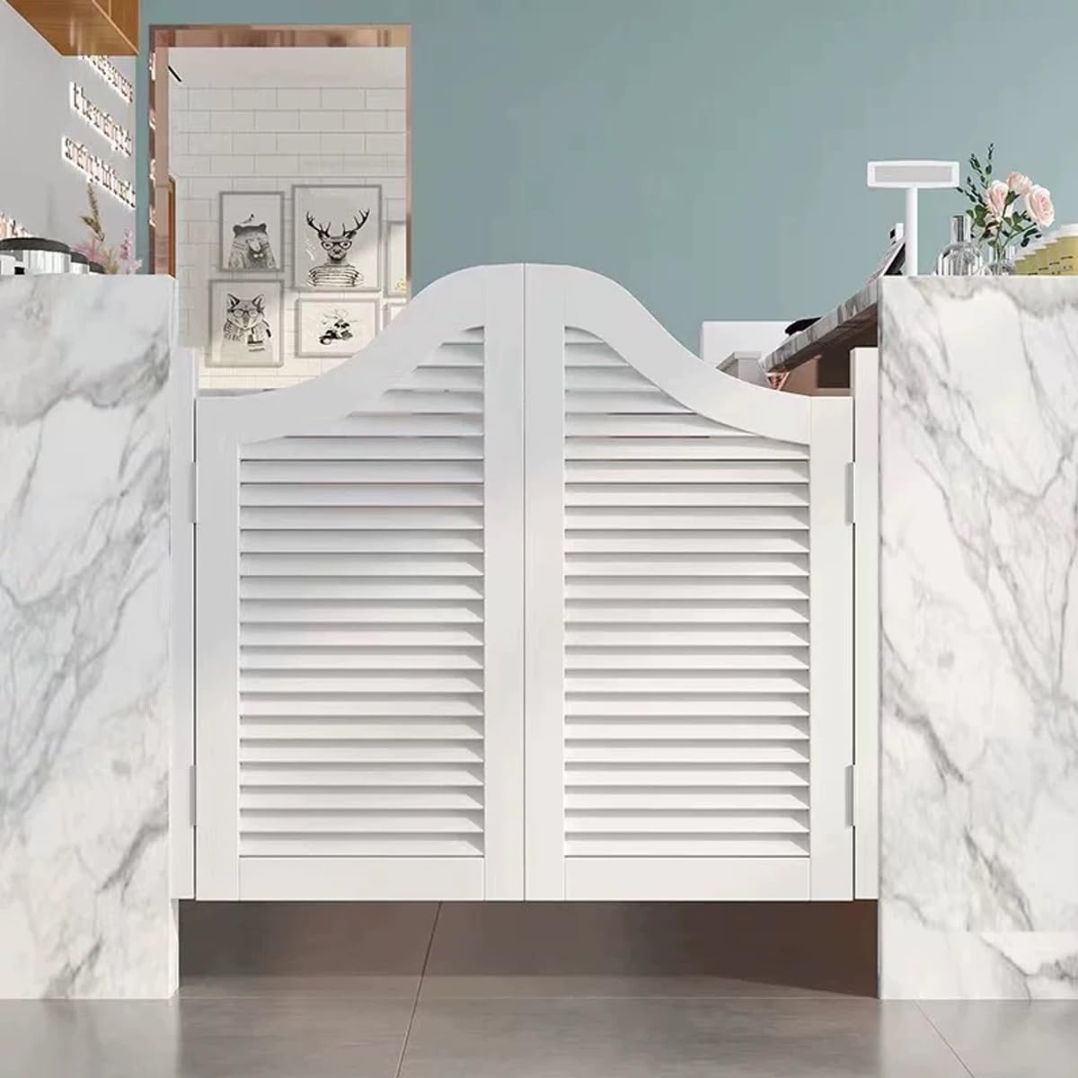 Caffè Bar Porta Saloon in Legno, Porta Battente Interno 60cm 80cm 90cm 120cm Porte Oscillanti per Cucina Chiusura Automatica per Scale Da Negozio Bar