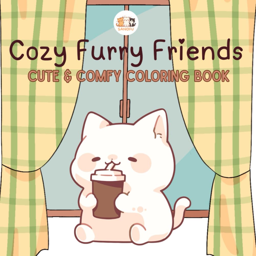 Cozy Furry Friends: Cute & Comfy Coloring Book for Teens and Adults Perfect for Stress Relief and Relaxation