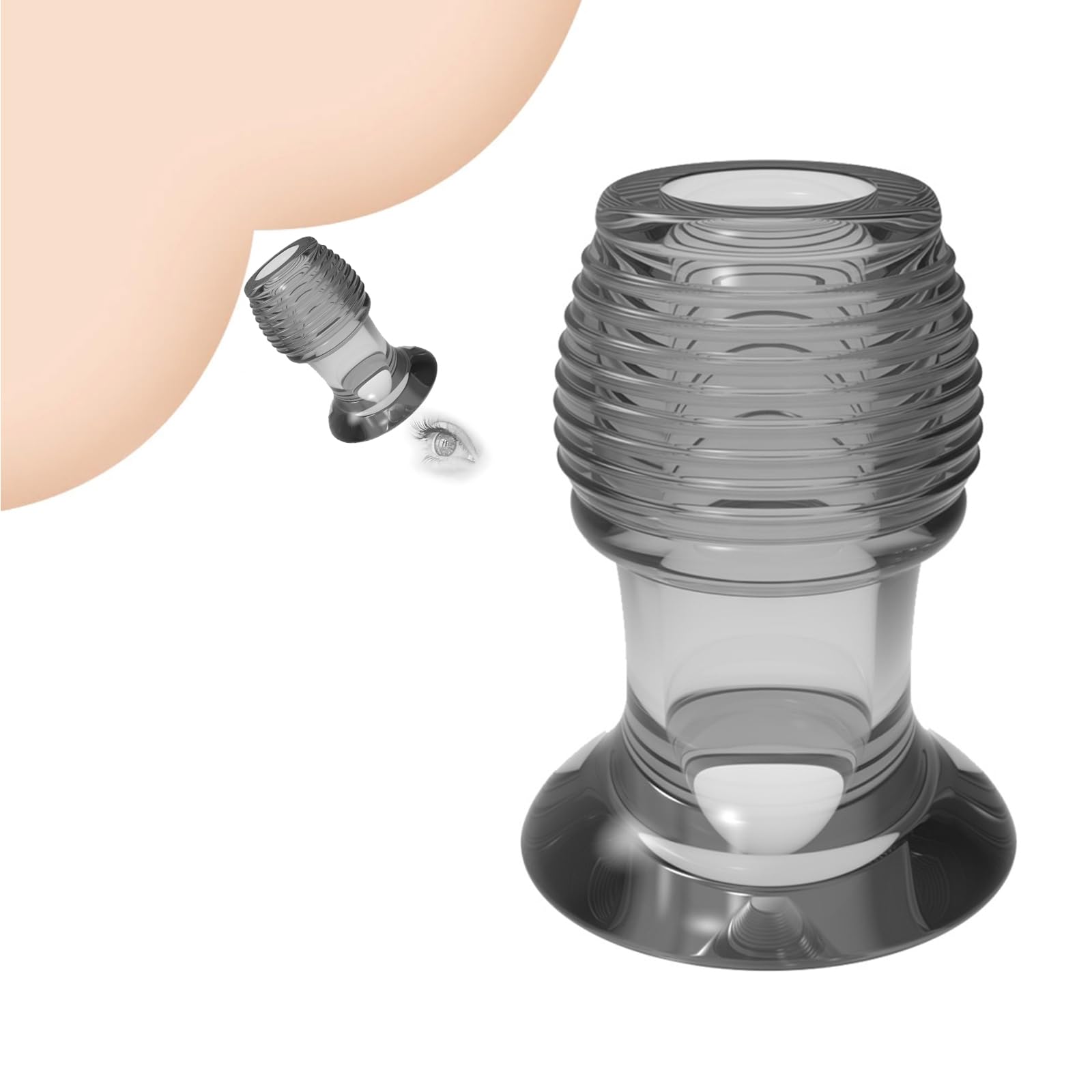 Hollow Anal Expander with Plug Oversize Tunnel Transparent Hollow Anal Plug Sex Toy Vagina Dilator Butt Plug Prostate