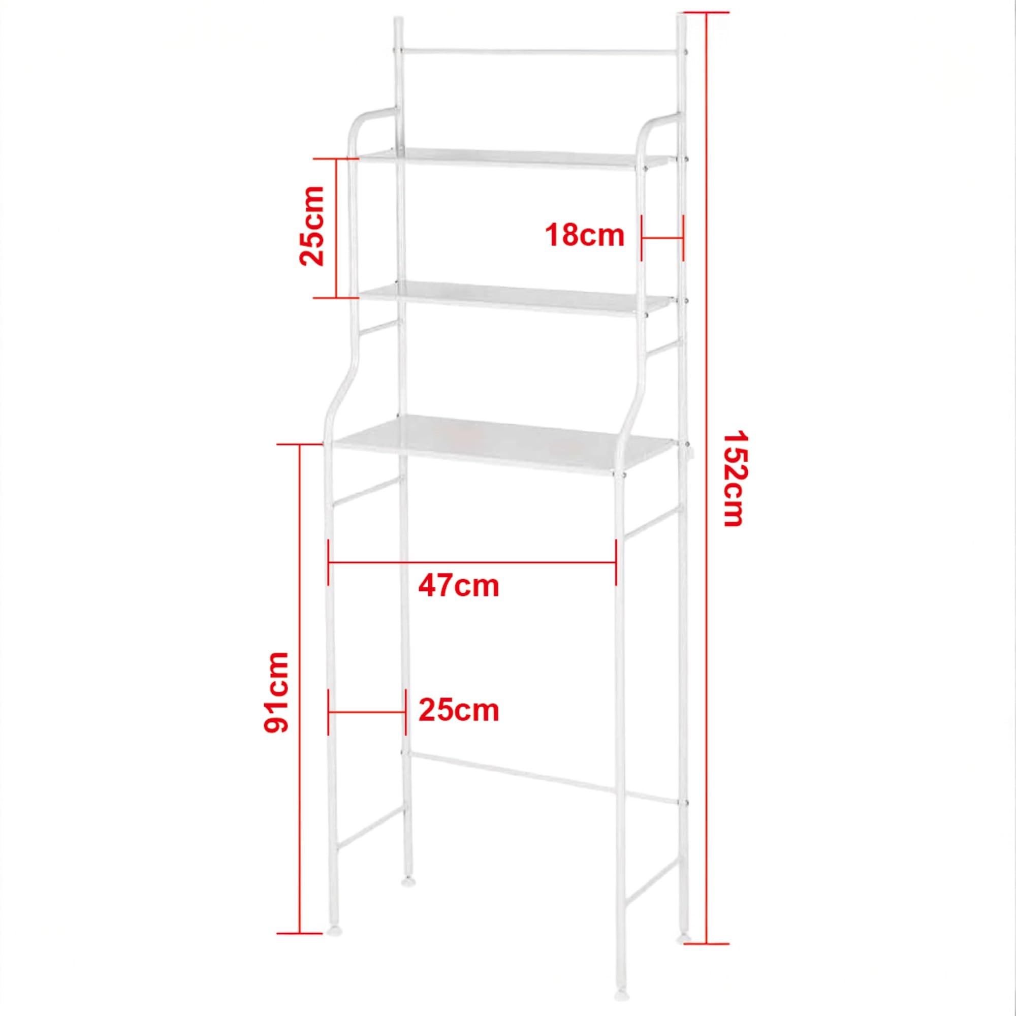 Mi Ko Mi Ka Estantería de Baño sobre Inodoro Blanco | Ahorra Espacio con 3 Baldas | Estante Almacenamiento Impermeable | Patas Ajustables en Altura estanteria Lavadora