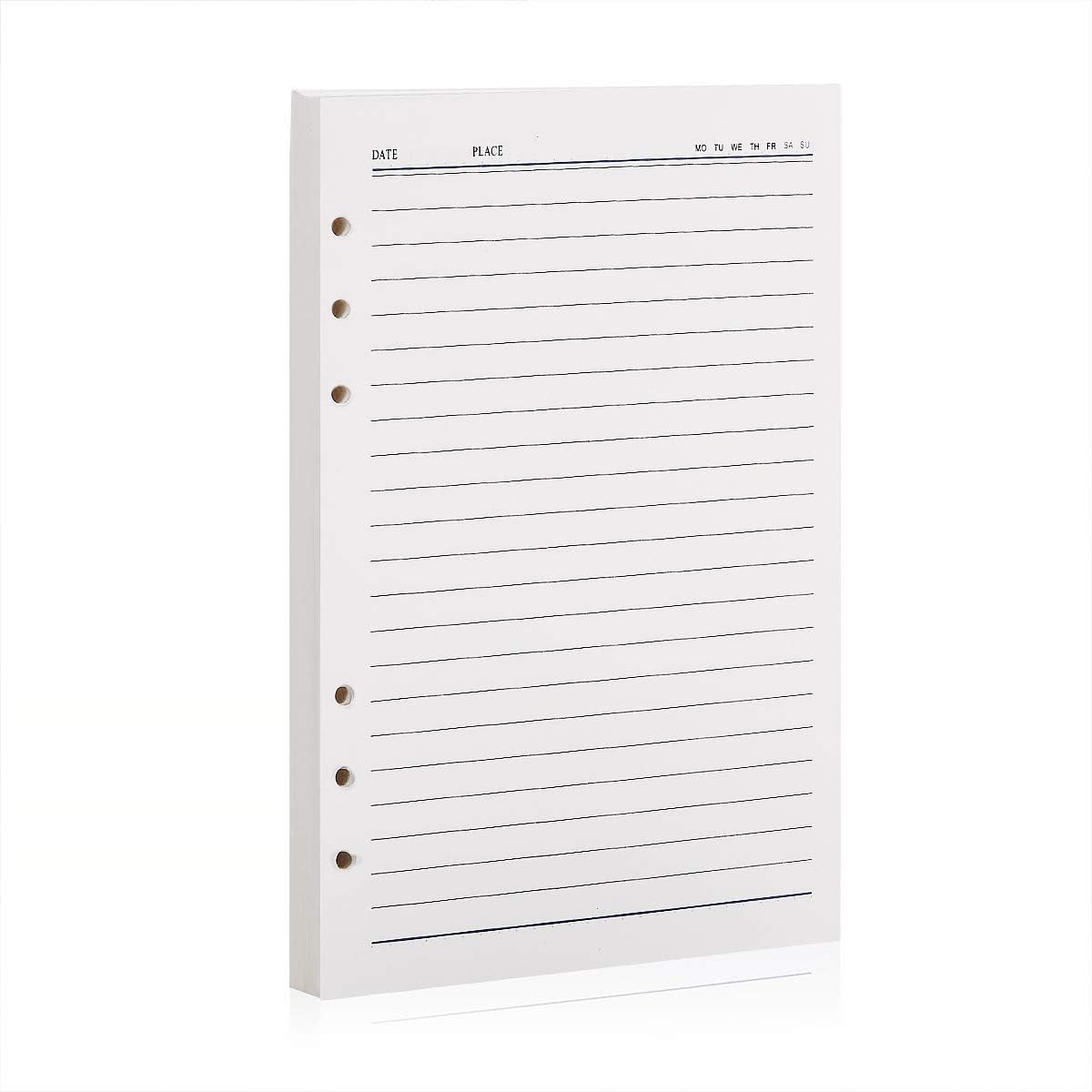 FOBOZONENotebook Leather, A5 Refillable Loose Leaf Business Notebook Diaries/200 Thick Pages,Classic Lined with Pocket and Pen Holder,Best Gift.