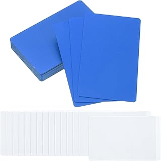 sourcing map Tarjeta de visita de metal de 3.39 x 2.13 pulgadas en blanco de aluminio grueso grabado en blanco para tarjetas de nombre de oficina, tarjetas de regalo, tarjetas VIP, color azul oscuro,