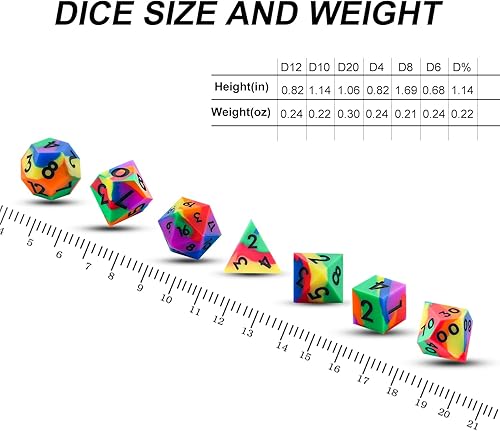 Miniatura 4 de DND - Juego de dados de borde afilado, 7 piezas de dados poliédricos DND con exquisito embalaje de caja de hoja, ideal para juegos de rol y juegos