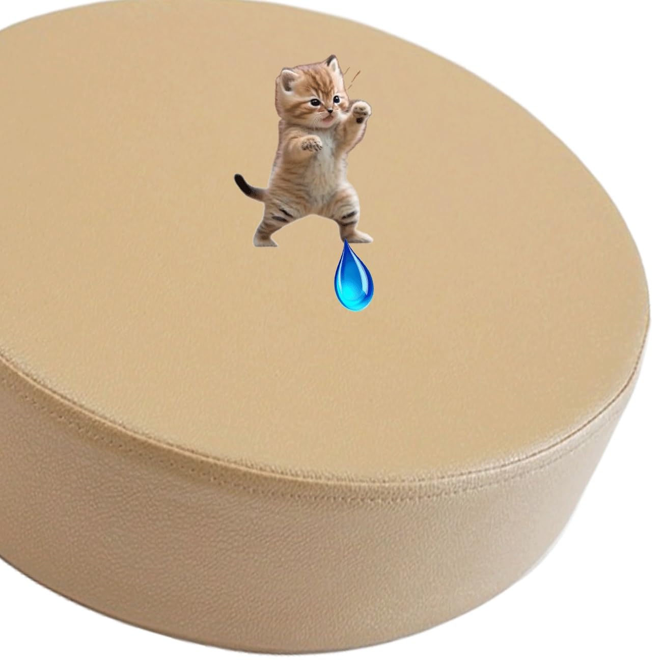 Uyeoco Color 6 Waterproof Memory Foam Round Seat Cushion 3/5/8Cm Thick,25/30/35/40/45/50Cm Round Stool Cushion, Circle Chair Pad With Removable Cover For Dining Kitchen Bar Chairs(,50X50x8cm)