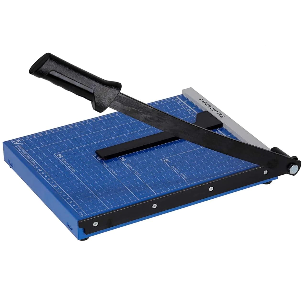 Kosh Heavy Duty Professional Magnetic Photo Cutter Guillotine Paper Trimmer Office Paper Cutting Machine Photo Studio Cutter Home and Craft (A4, B5, A5, B6, B7) (12.5 x 9.8 x 1.2 inch-Blue)