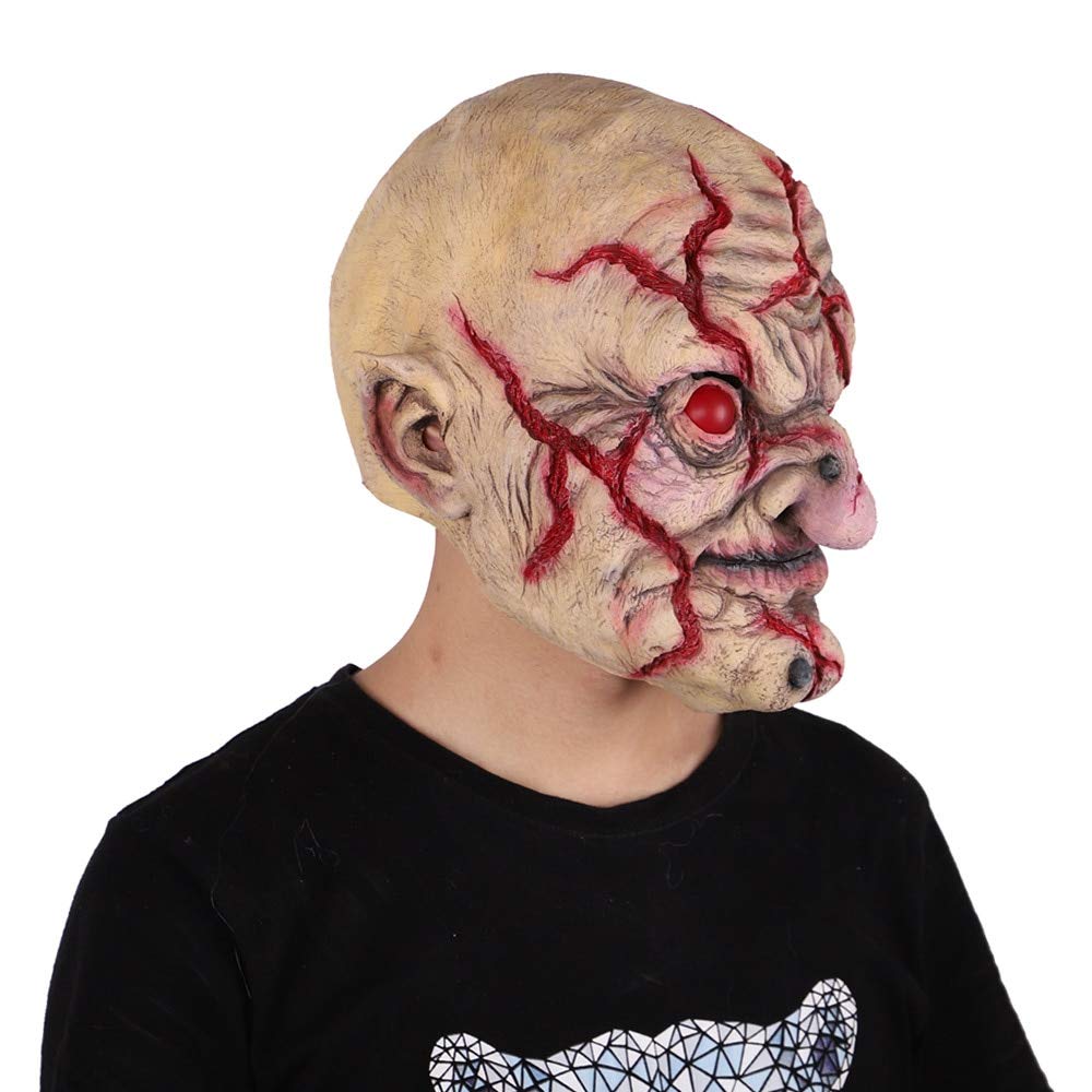 BAJIE Halloween Masker Halloween Rote Augen Zombie Maske Trick Party Ball Leistung Halloween Bar Atmosphäre Maske Party Kultur Holiday Ball Requisiten Requisiten
