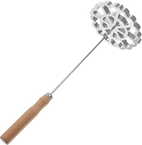 Miniatura 9 de BESTonZON Bunuelos Molds Rosette Timbal Molde de aluminio para gofres con mango de madera Bunuelo Maker para rosetón Bunuelos Cookie S