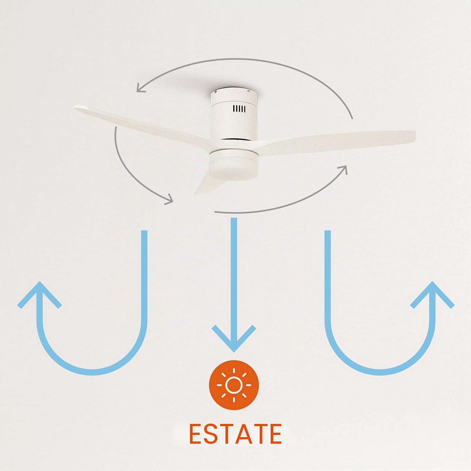 CREATE / WINDCALM DC/Ventilatore da soffitto con WIFI con luce, con motore DC bianco/Silenzioso, timer