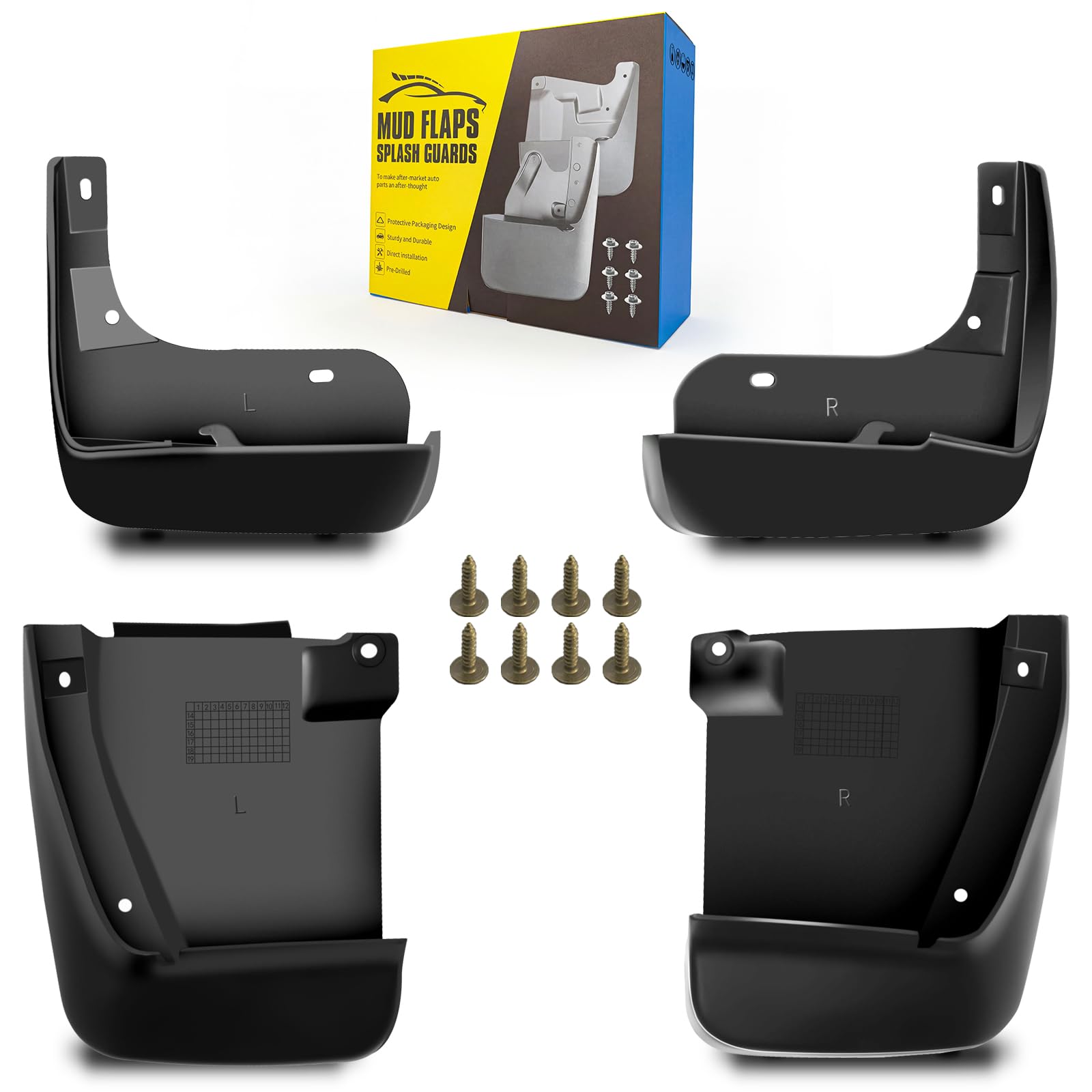 Mud Flaps Fit for 2003-2007 Ho-nda Accord 4-Door Sedan (Not Fits 2-Door Coupe Models), Dedicated Mudguard for Four Seasons Universal Protection, Front and Rear