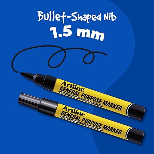 Miniatura 4 de Artline Marcadores de uso general  Serie profesional  Permanentes  Para la mayoría de superficies  EKPR-GPM  Punta de bala de 0.059 in  Paquete de