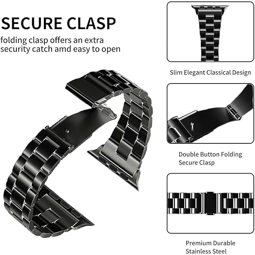 Miniatura 3 de Compatible con Apple Watch Band para mujer y hombre de 1.614 in 1.575 in 1.496 in 1.732 in 1.772 in 1.654 in Ultra 1.929 in, pulsera de metal de