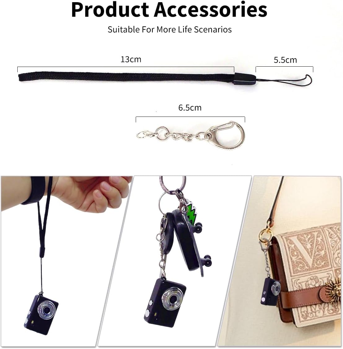 Little Finger Camera Size for All Ages Portable and Fun It can be Connected to Both Computer and Mobile Phone and it Comes with a TF Card (White)