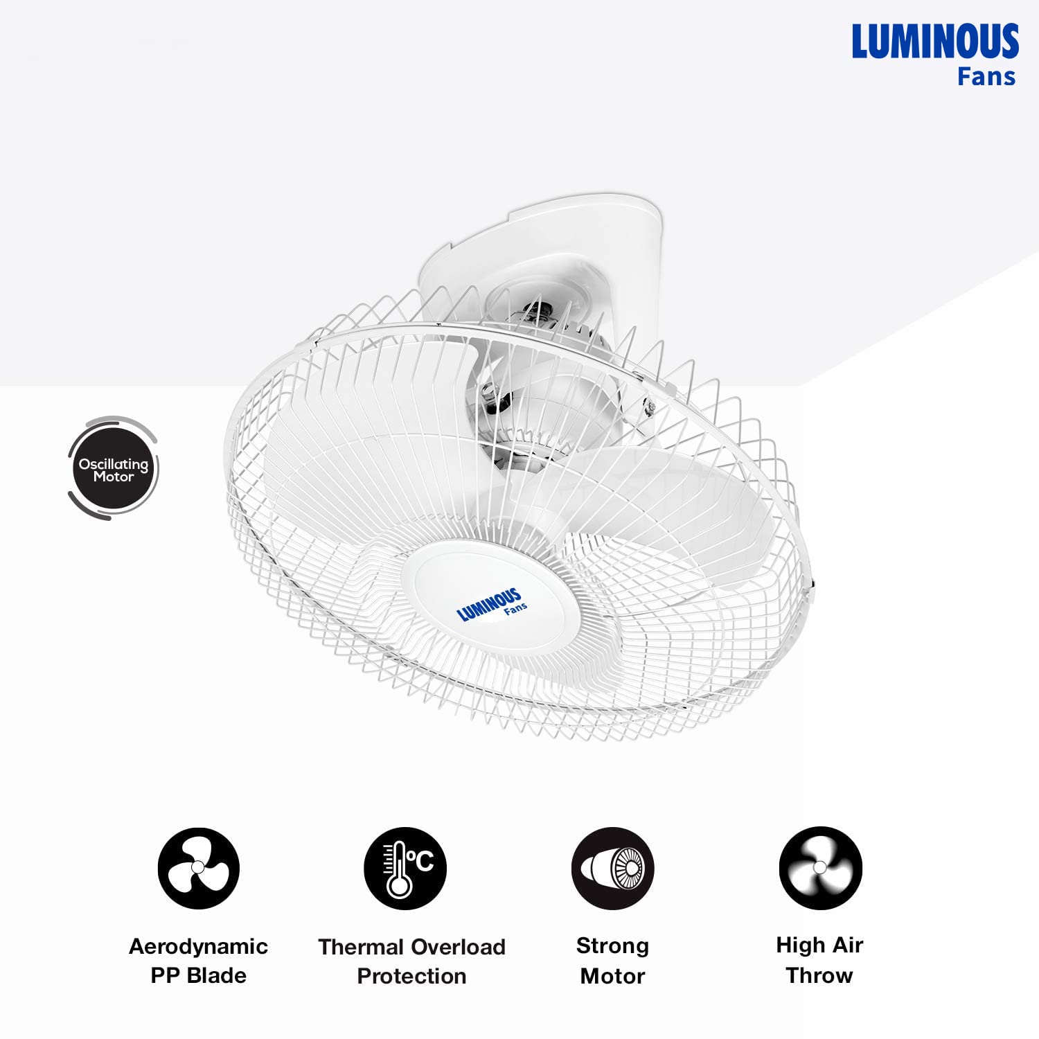 RR Signature 360 Cabin 400mm Wall Fan for Home and Office with Regulator, Thermal Overload Protection and Aerodynamic PP Blades (White) 1
