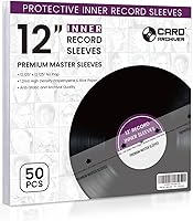 Vista 1 de Paquete de 50 fundas interiores de 3 capas para discos de vinilo, fundas LP de papel de arroz antiestáticas de 12 pulgadas para 33 RPM, fundas