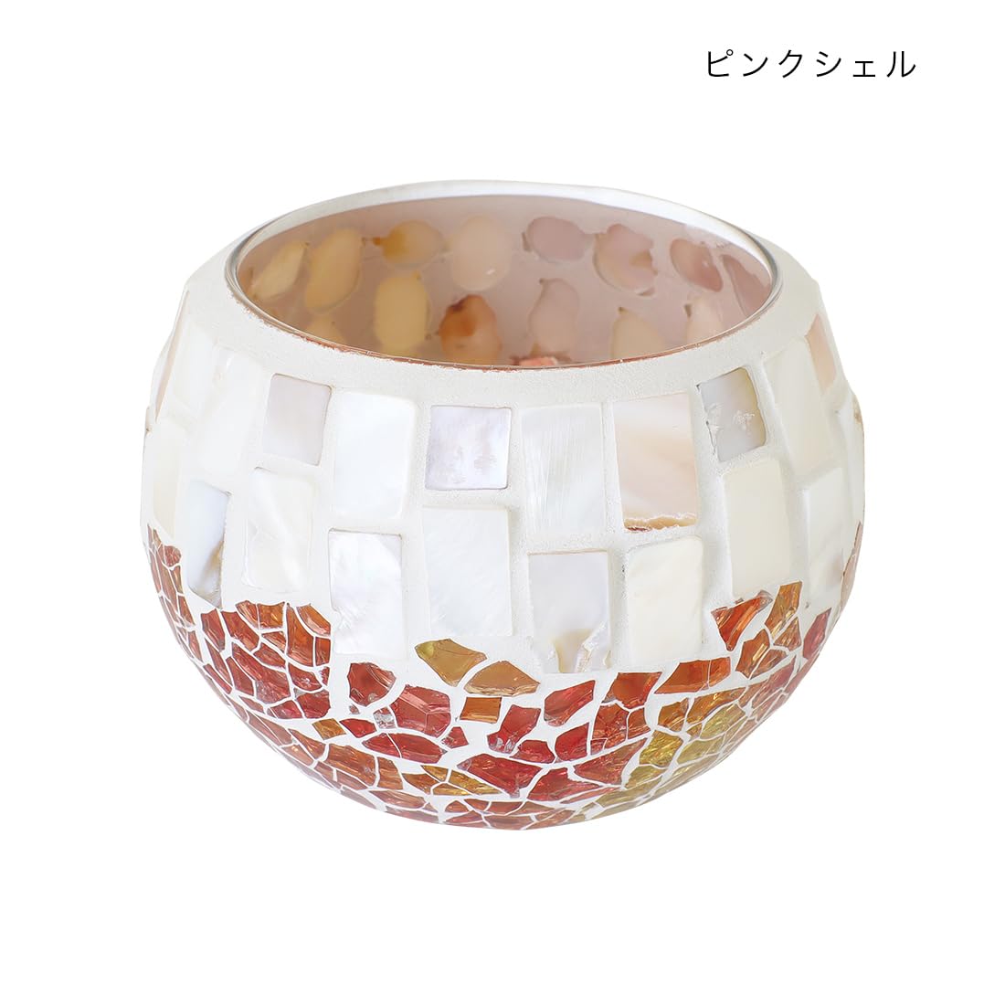Amazon.co.jp: 『 モザイク ガラスホルダーボール：ピンクシェル