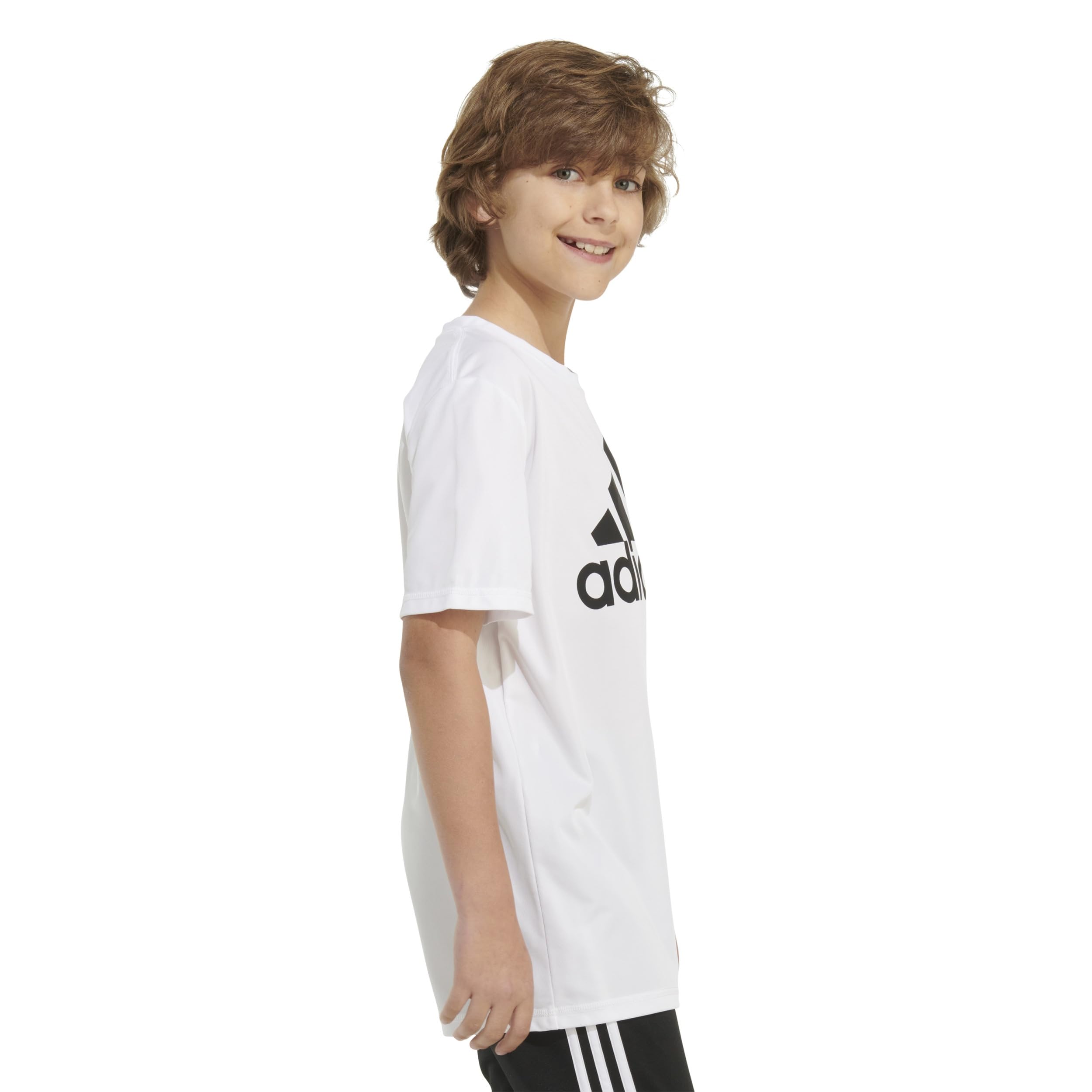 Adidas, maglietta a maniche corte da ragazzo Stay Dry traspirante Aeroready