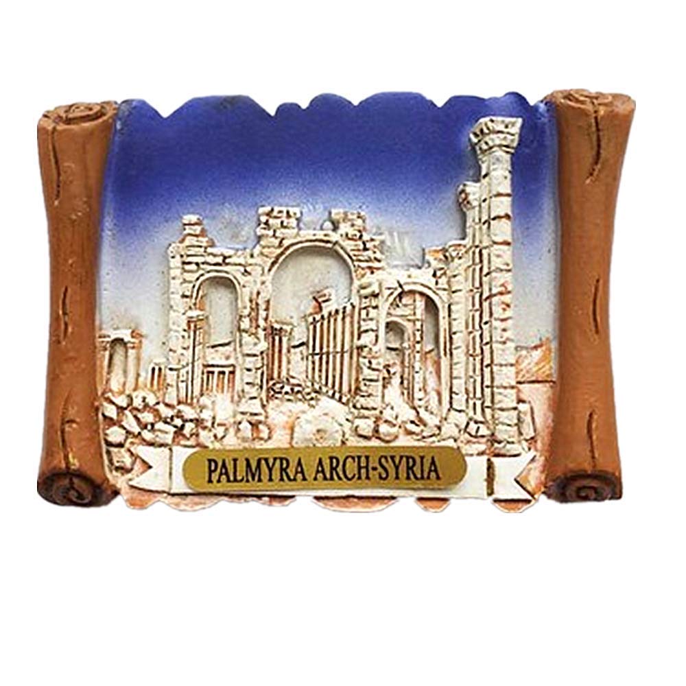 Muyu Magnet Souvenir 3D Palmyra Arch Middle East Fridge Gift,Home & kitchen Decoration ic Sticker Syria Refrigerator Collection