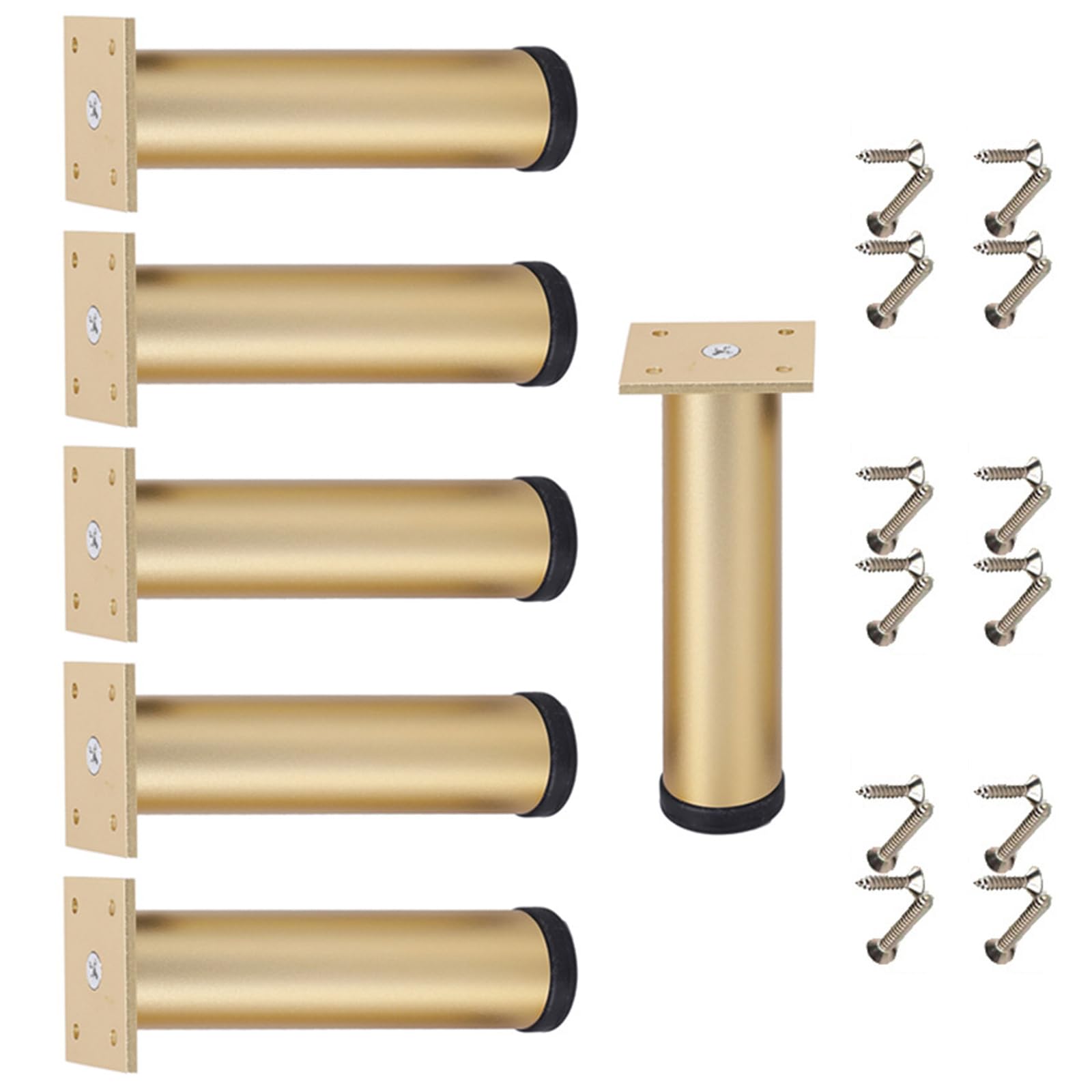 Elnwnnkc Gold 6Pcs Durability Furniture Legs With Nonslip Base Legs Replacement For Secure Height Enhancement Adjustable Feets