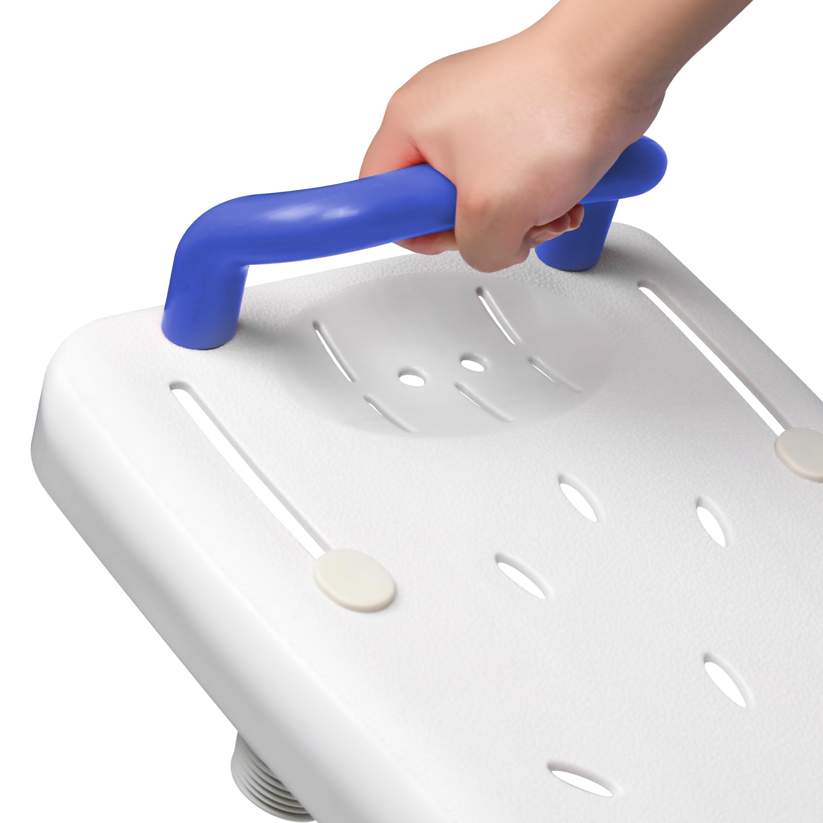 YUENFONG Asse per vasca da bagno, 70 x 31 cm, seduta per vasca da bagno, con manico, in plastica, portata fino a 150 kg, per vasca da bagno, manico blu