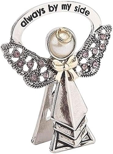 Roman 223352 Ángeles de Alexa Carded Always by My Side June Birthstone Bedside Angel, 1 pulgada de altura, zinc, morado claro, Metal Piedra Cerámica