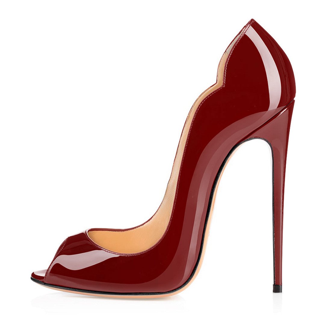 Soireelady -Decollte Donna Scarpe col Tacco - Peep Toe Tacco - Scarpe High Heels - Tacco a Spillo 12CM
