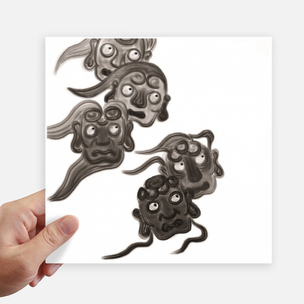 Sticker mural cinq gobelins style encre de chine pour valise