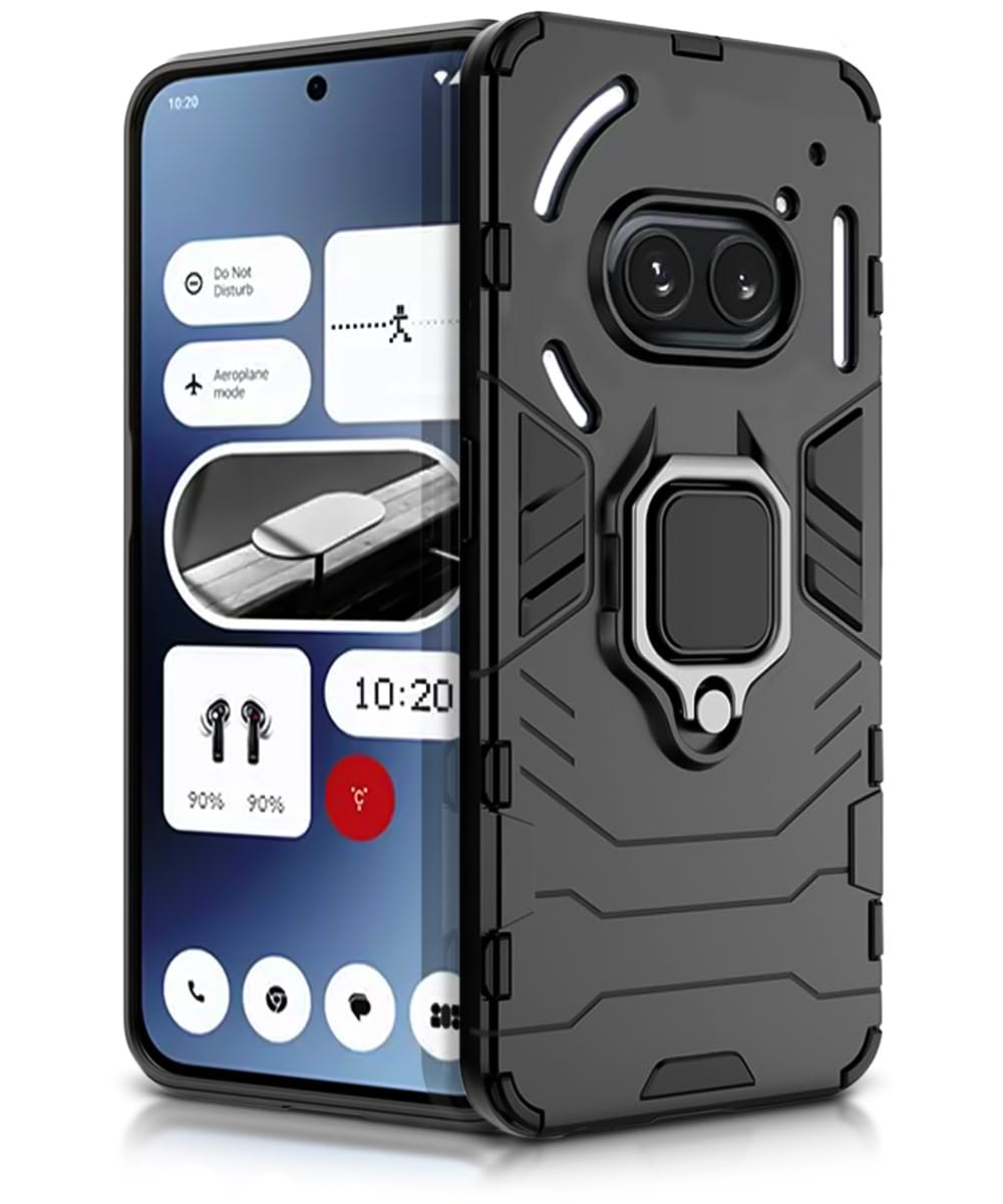 WOW IMAGINE Shock Proof Back Case Mobile Cover for Nothing Phone 2a | Nothing Phone 2a Plus | Back Cover Case (Tough Armor | Hybrid PC + TPU | Ring Holder & in-Built Kickstand | Black) (B0D2R6YT77) Amazon Price History, Amazon Price Tracker