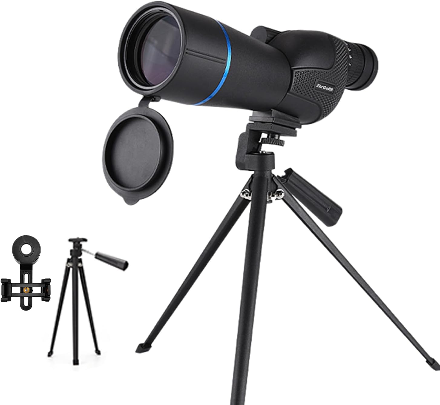 Spotting Scope with Tripod and Phone Adapter 25-75x60 Straight Spotter Scope Monoculars HD BAK4 Waterproof Spotting Scopes for Bird Watching, Target Shooting, Wildlife Viewing