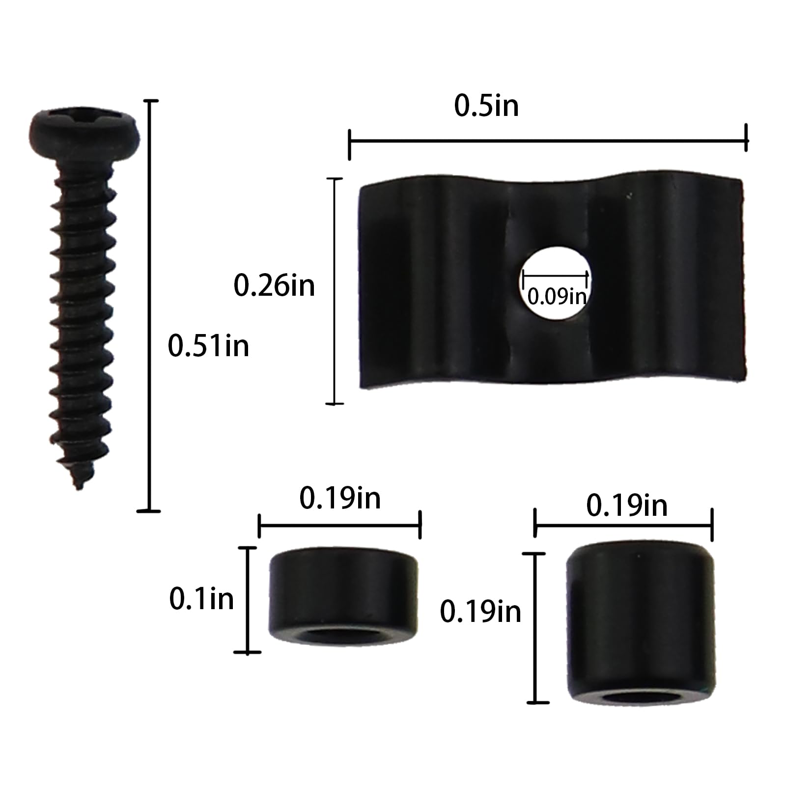 Caishun 2 Sets 11mm Black String Guide Crimper Musical Instrument Accessories Metal Alloy Roller Guitar String Tree for Strat Tele Electric Guitar