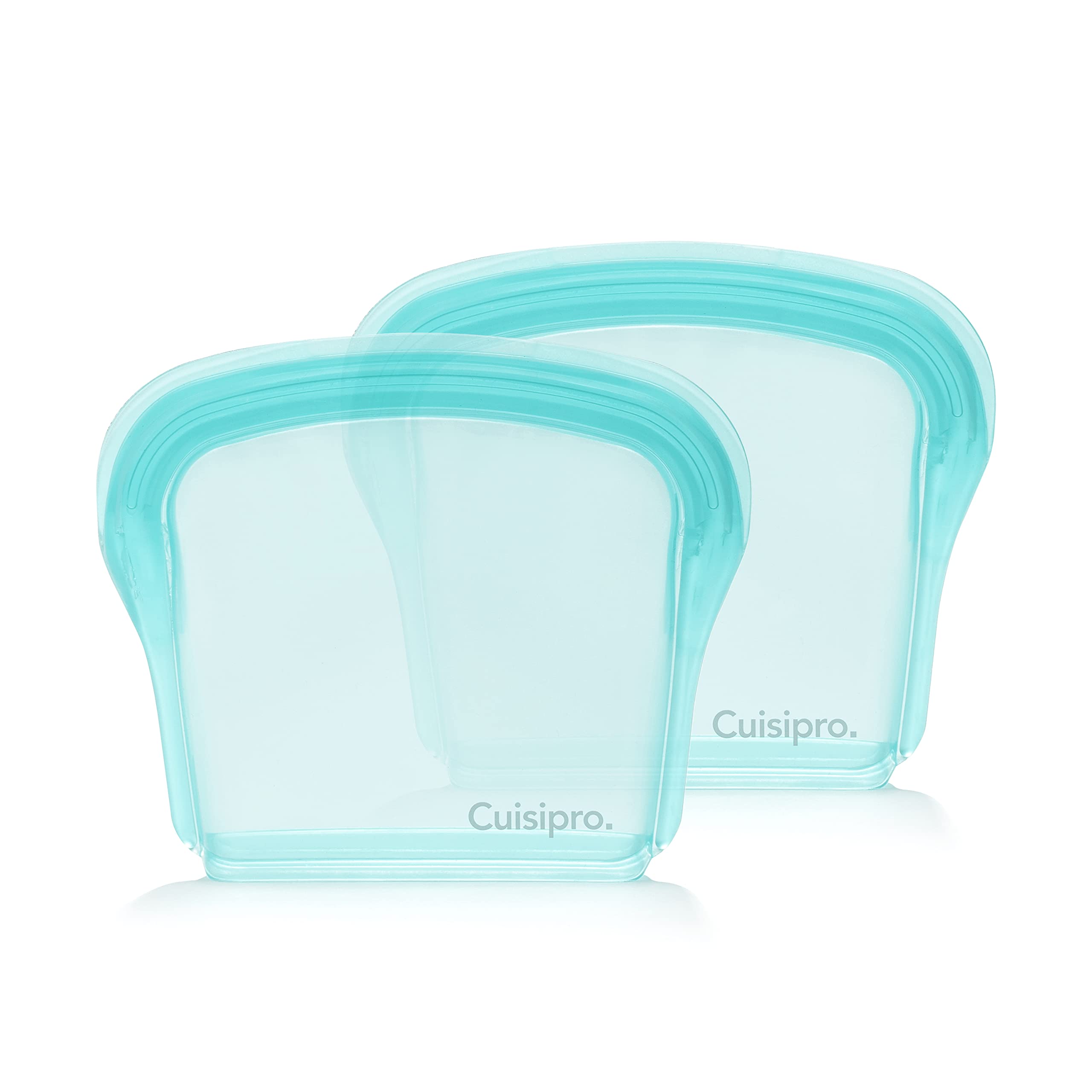 Cuisipro Set of 2 Silicone, 6.75oz, 5.25 x 4.75inch, Aqua Reusable Bag