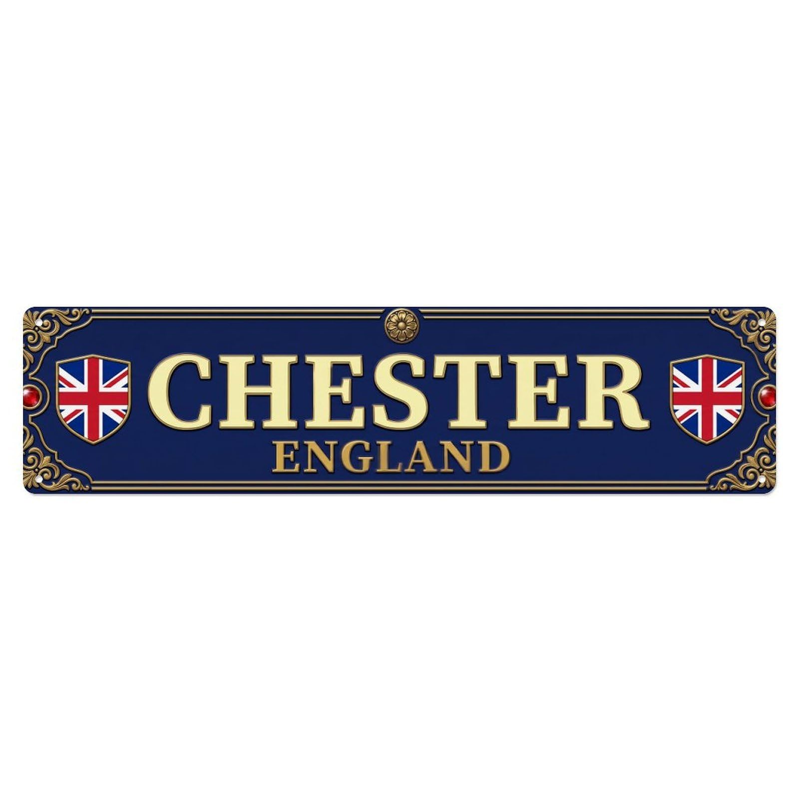 Chester England Vintage Metal Tin Sign
