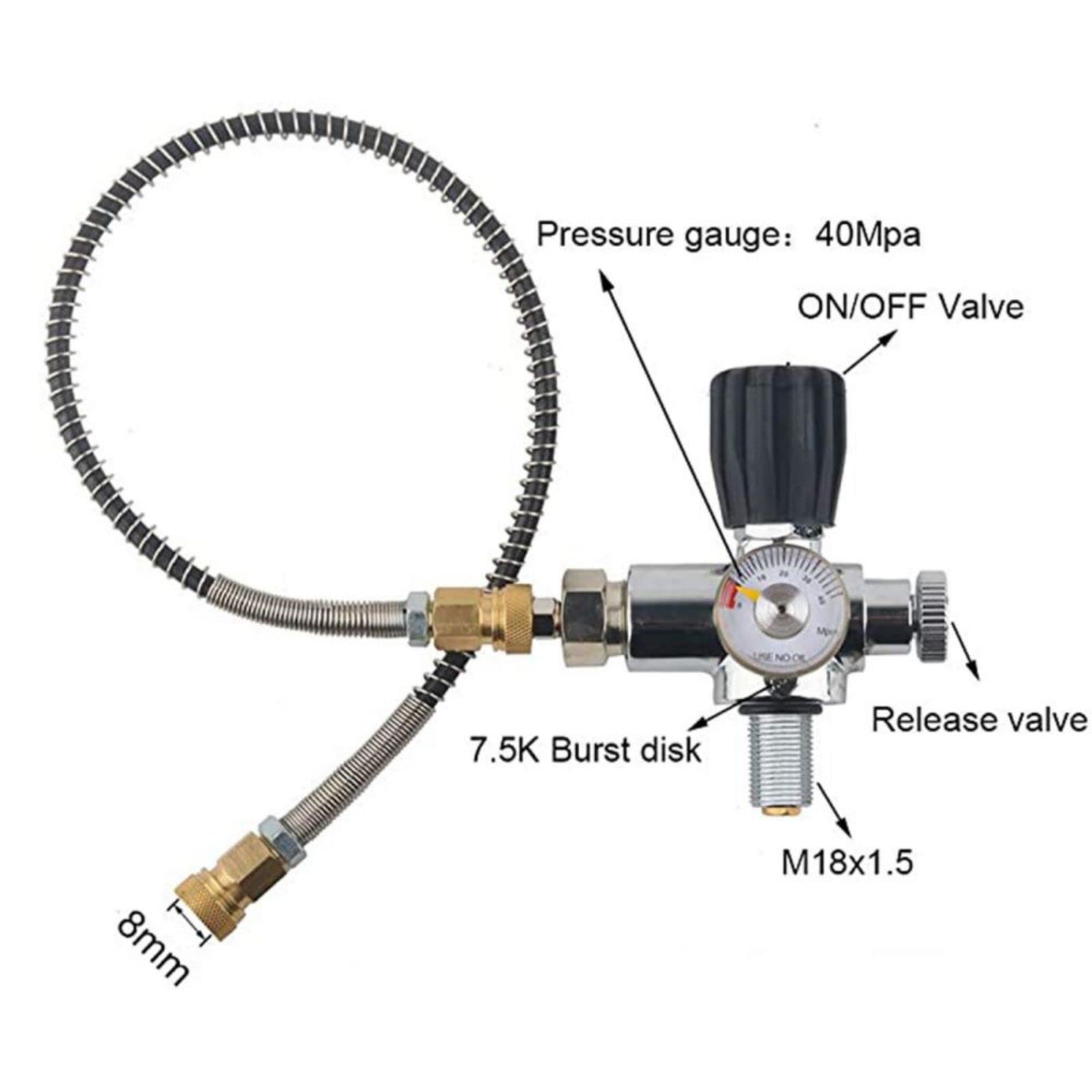 TUXING Universal 3L 4500psi zbiornik powietrza z włókna węglowego (pusta butelka) i stacja napełniania paintballa z miernikiem regulatora zaworu do gry PCP