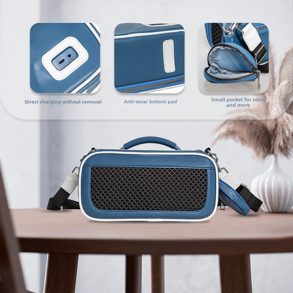 Reise-Schutzhülle für Bose für Soundlink Max Wireless Audio-Lautsprecher, mit EVA-Material, Zubehörfächern und praktischem Ladezugang (blau)