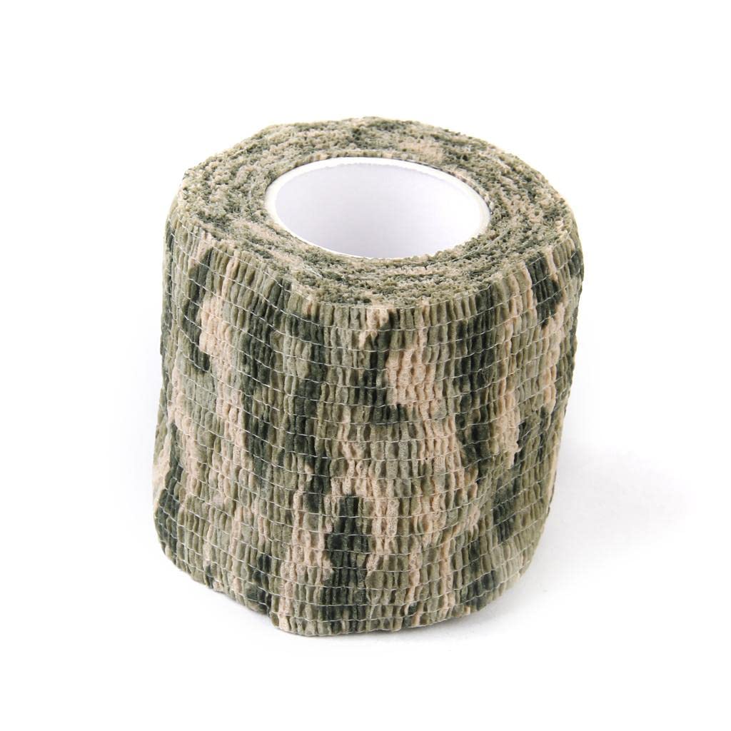 Camo Tape Wrap for Gun Barrel and Scope, Woodland Camo, Non-Woven Fabric and Natural Latex, Self-Clinging Camouflage Concealment, 5cm x 450cm, 1 Roll-image-19